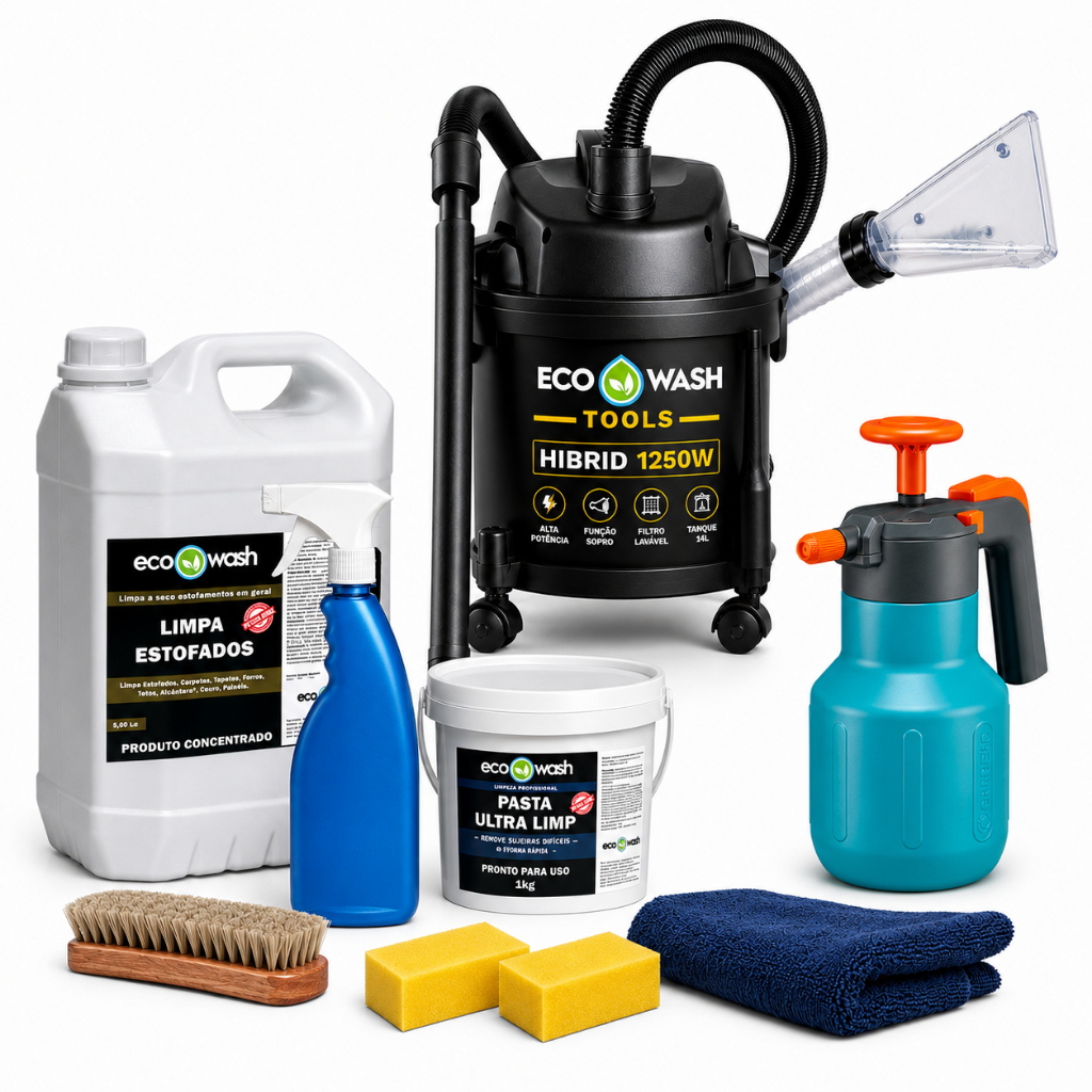 Kit Lava Seco De Estofados Sofá Colchão + Aspirador Hibrido