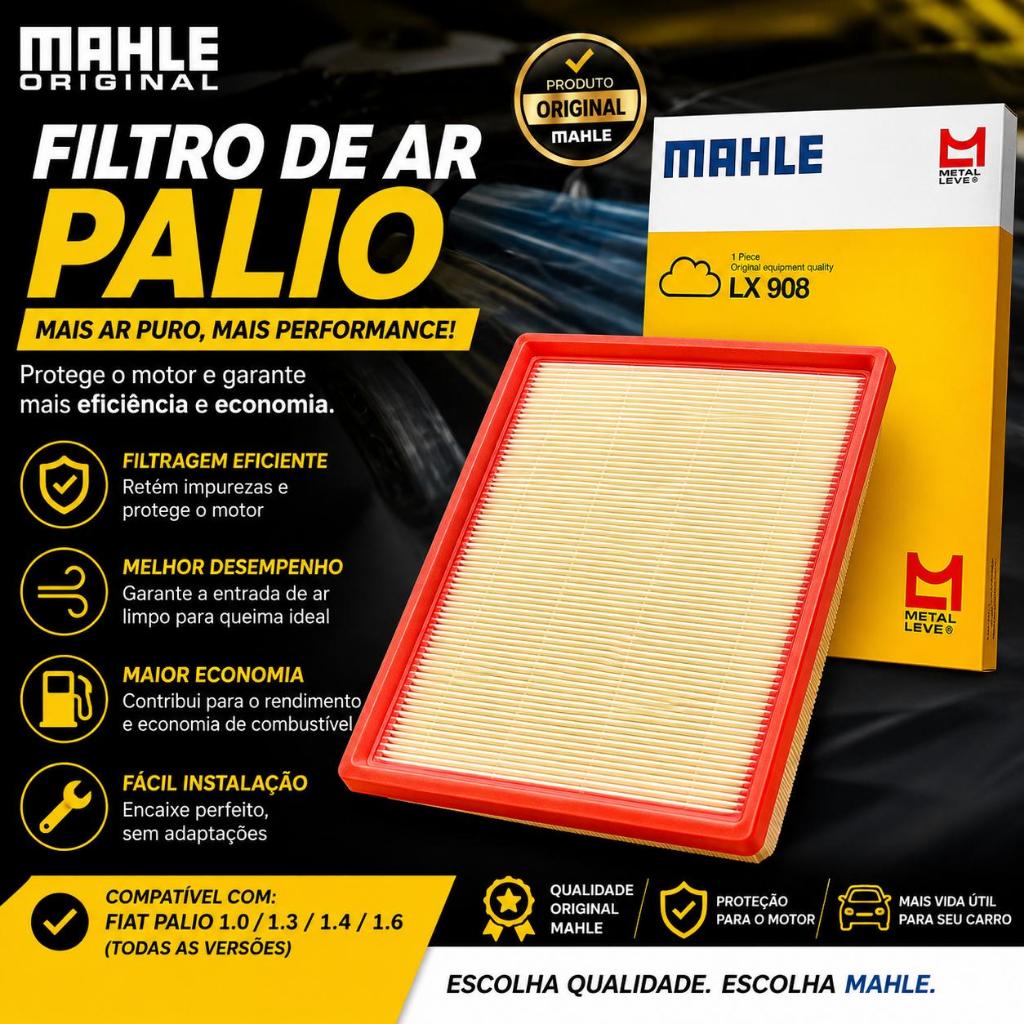 Filtro de Ar Motor Fiat Palio Siena Strada Idea Palio Weekend 1.0 1.3 1.4 1.5 1.6