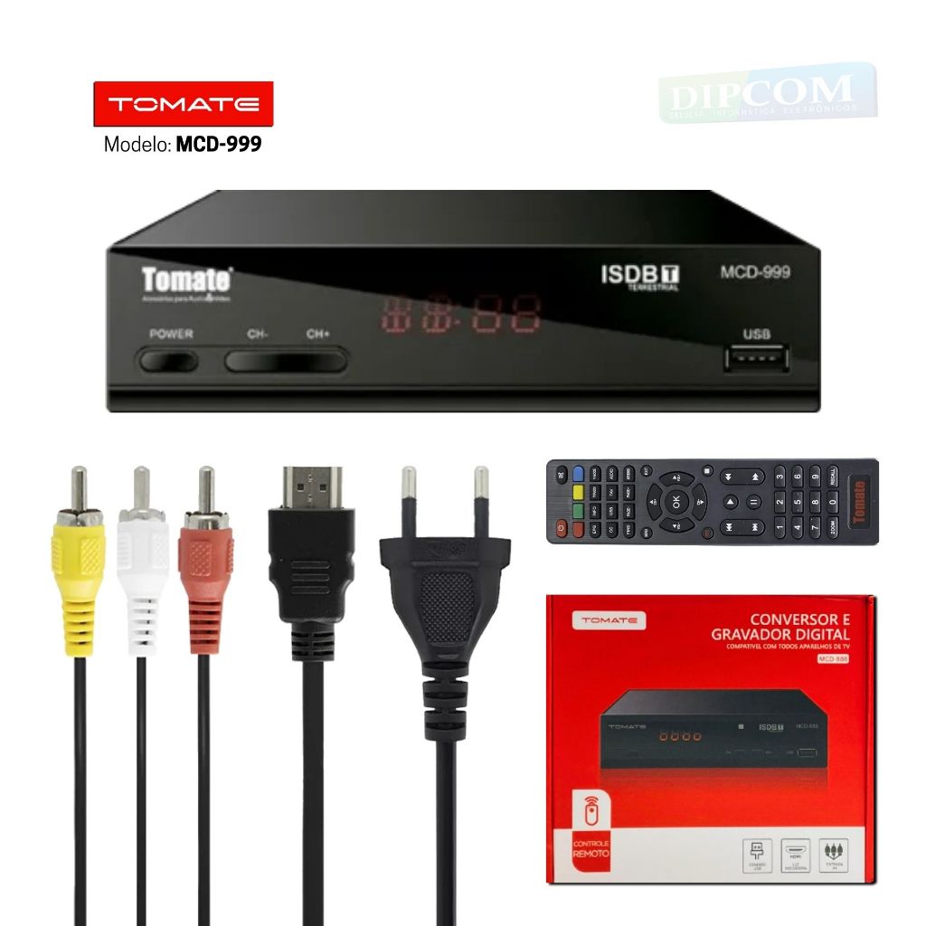 Conversor Gravador Digital ORIGINAL Tomate MCD-888 USB RCA HDMI HD