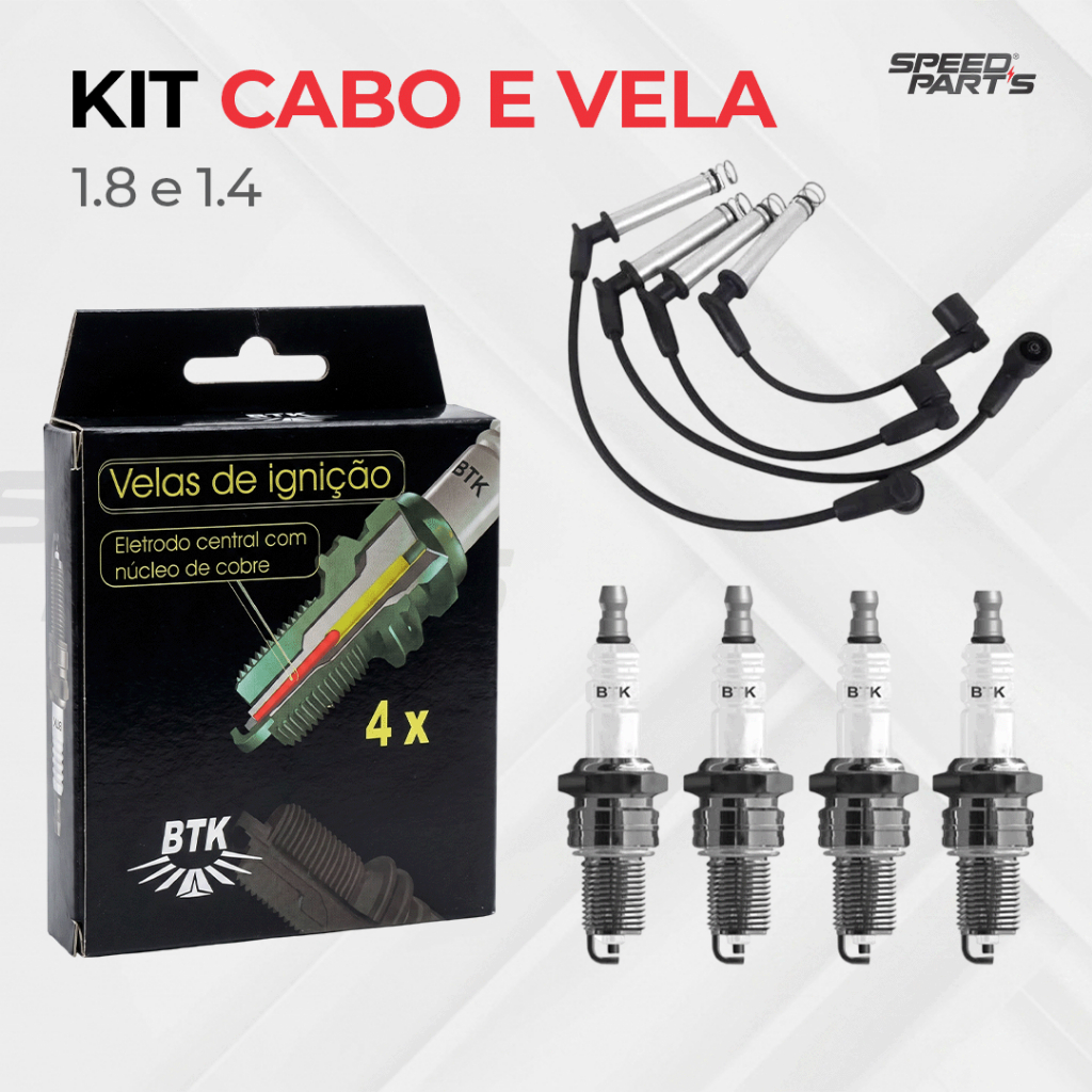 Kit Cabo e Vela Palio Corsa Montana Prisma S10 Celta Classic Corsa SCG73 1.8 1.4