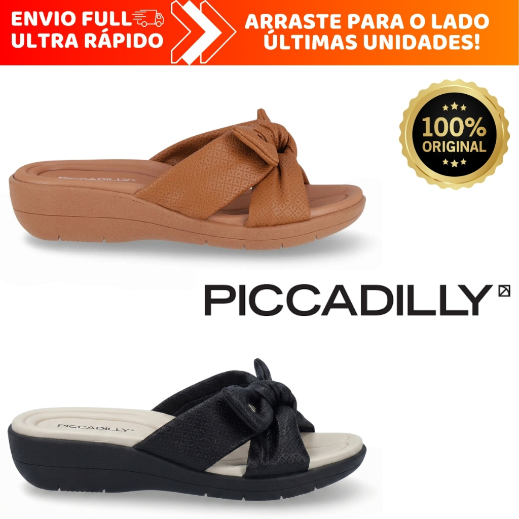 Tamanco Feminino Piccadilly Fascite Plantar Salto Anabela Médio Ortopédico Confortável Macio e Leve