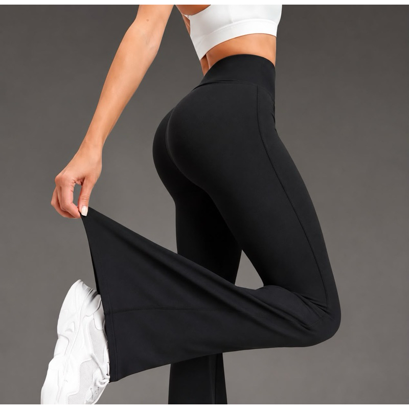 Calça Flare Boca de Sino Bailarina Feminina Cós Alto