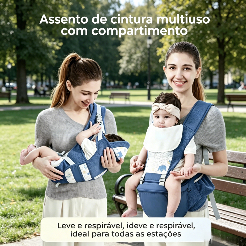 Banco De Cintura Para Bebê Canguru Multiuso Resistente Leve Varias Cores Ideal Para Passeios e Saídas Infantil Carrier