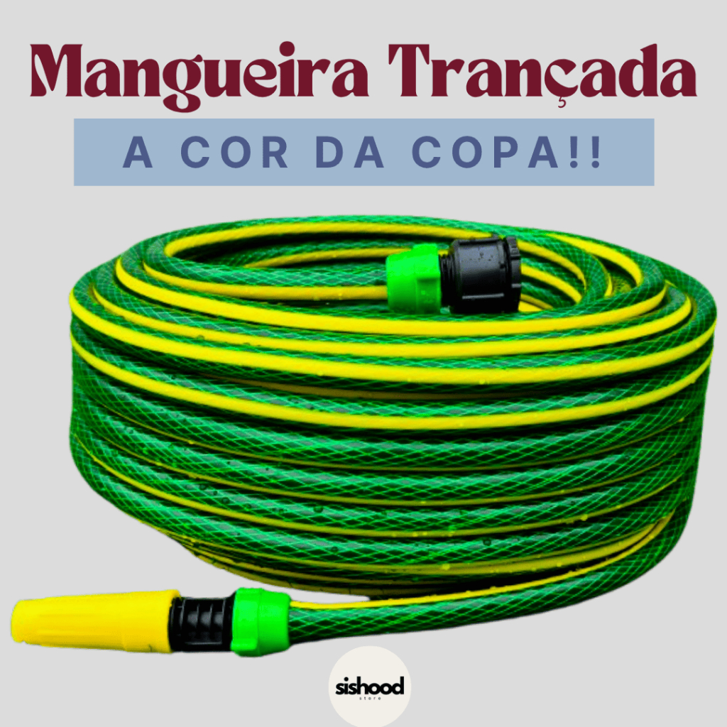 Mangueira de Jardim Cor da Copa Trançada 3 camadas - 5m a 30m + Bico + Engate de Torneira!
