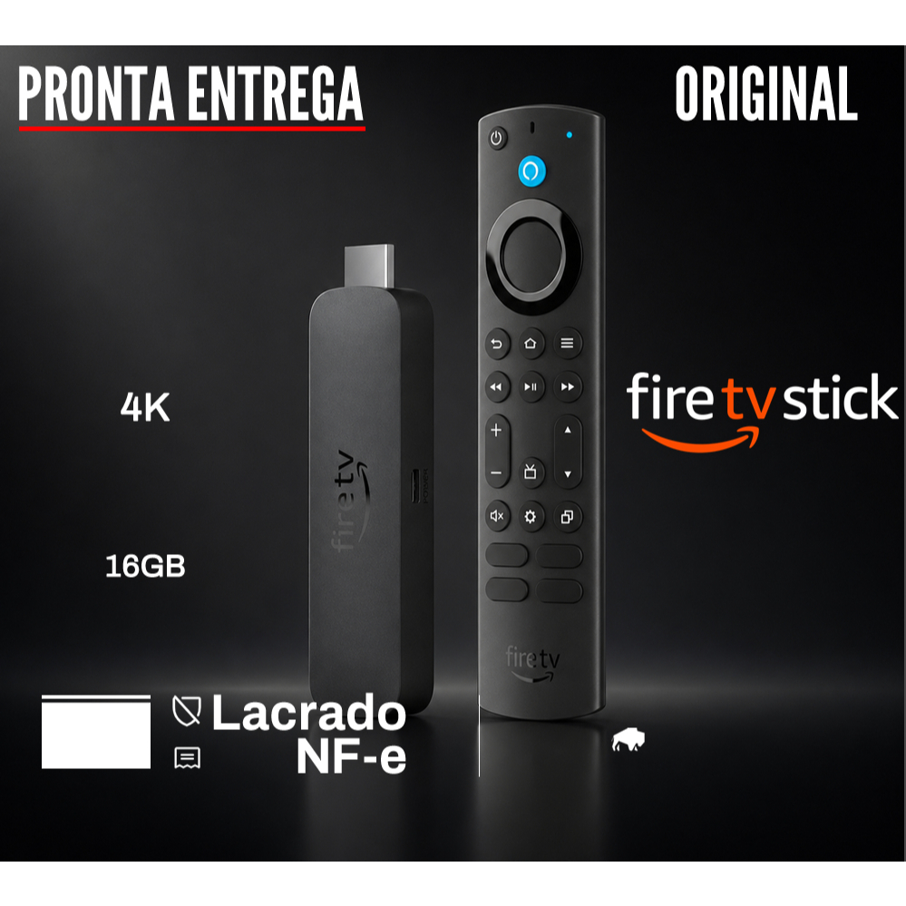 Amazon Fire TV Stick 4K Max 2ª Geração 16GB com Alexa Wi-Fi 6E Controle de Voz Preto