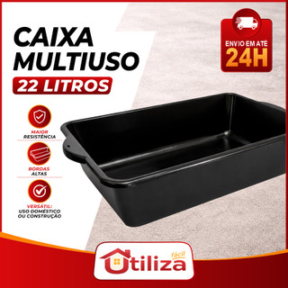 Caixa de Massa 22 LITROS MULTIUSO Construção Resistente Caçamba Concreto Massa Areia Gato Pet