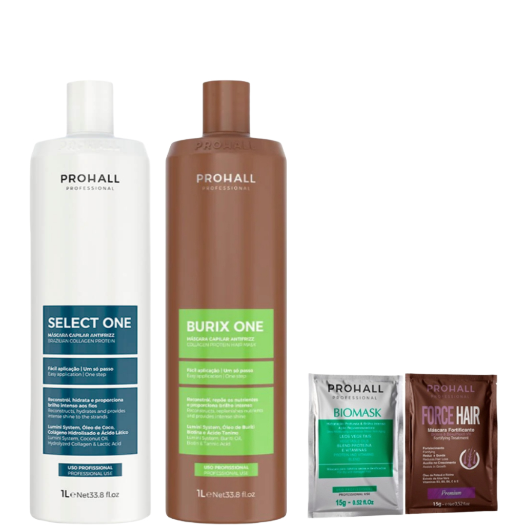 Kit Prohall Progressiva Sem Formol Burix One e Select One 1L