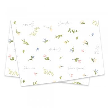 Papel de Seda Estampado Jardim 50,0x70,0cm, Xingó - 10/20/50 folhas.