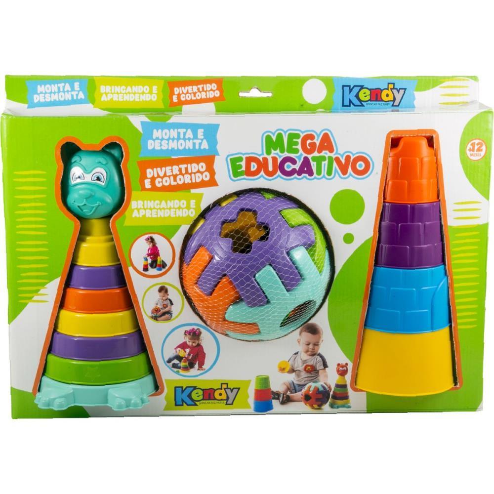 Brinquedo Kendy Educativo Para Bebês 12 Meses+ Empilhar Encaixar Aprender Formas
