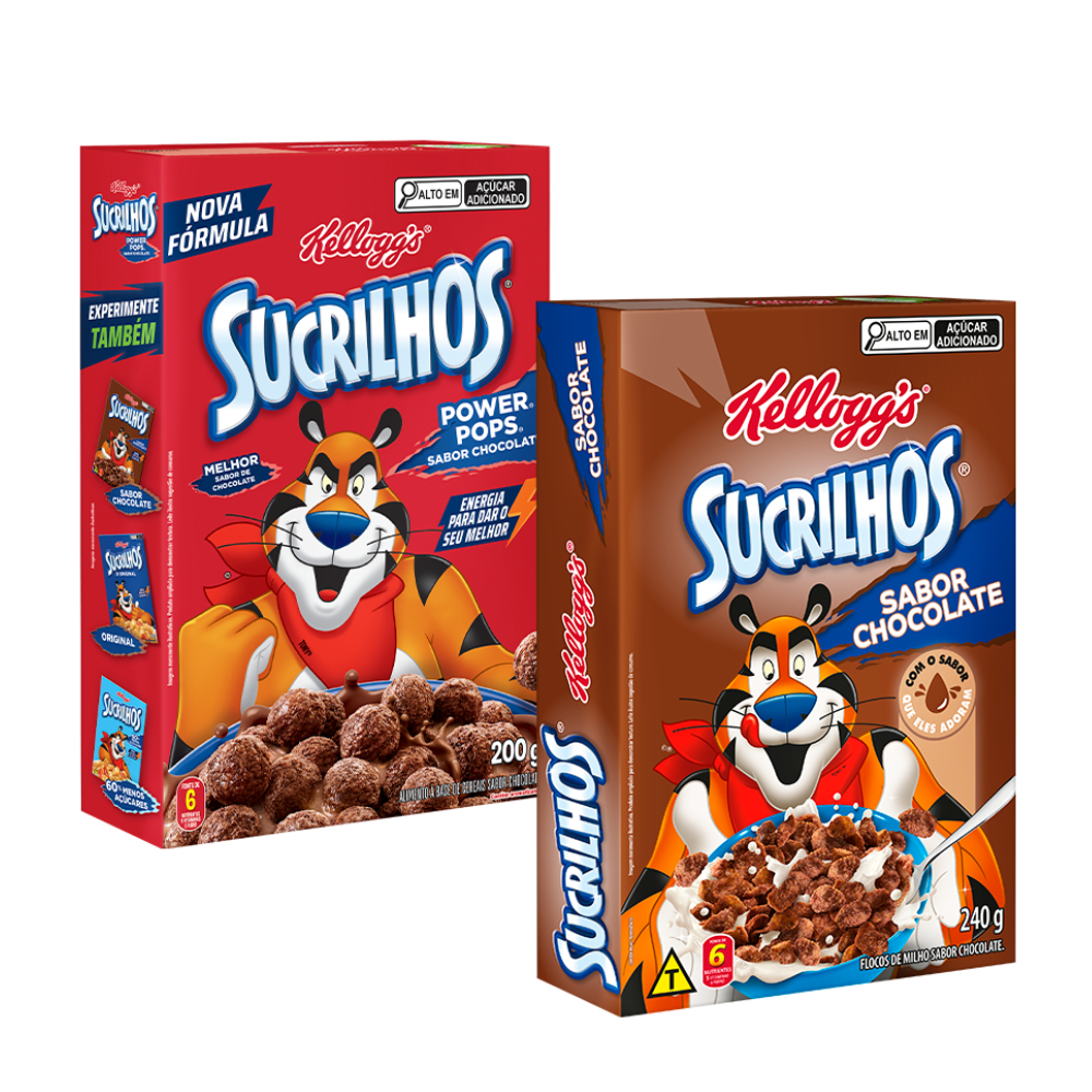 Combo Cereal Sucrilhos Power Pops 200G + Cereal Sucrilhos Chocolate 240G