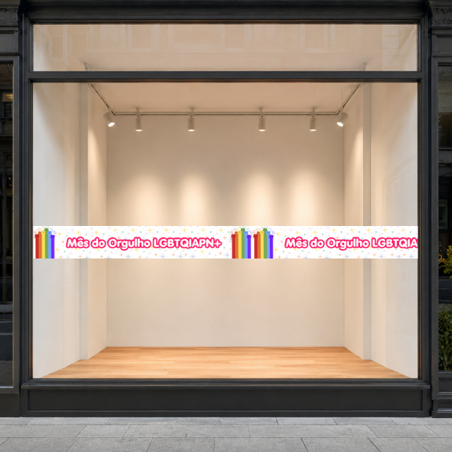 Faixa Adesiva Decoração Para Vitrine Mês Do Orgulho Lgbt 15x100cm