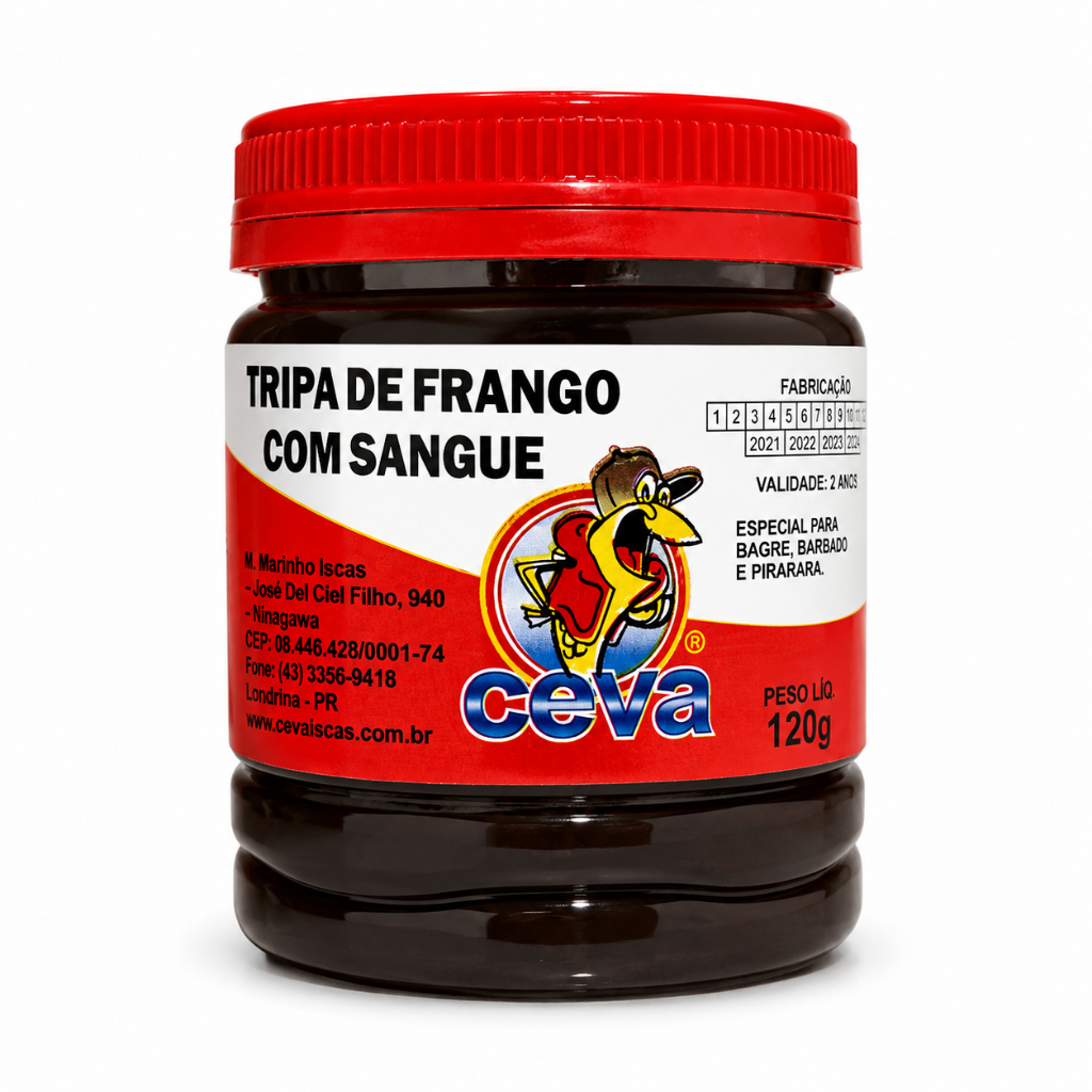 Tripa De Frango Com Sangue 120 gr para pesca Ceva Iscas Natural Curimba Escolha 1 2 ou 3 unidades