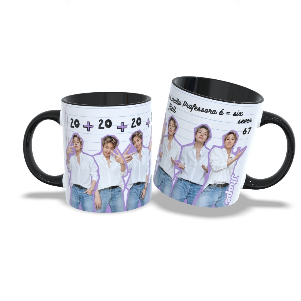 Caneca Six Seven BTS meme J Hope 20+20+20+7 = 67 / Caneca BTS six seven