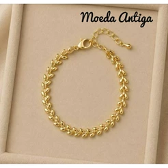 Pulseira Moeda Antiga Elo Escama.
