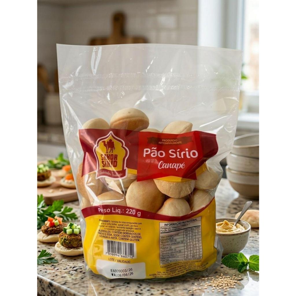 Pão Sirio CANAPÉ Zero Lactose Pronto Para Festa Pão Árabe - Pão Pita Canapé Artesanal