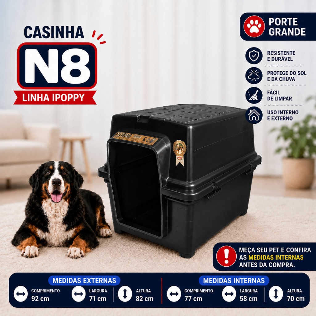 Casinha De Cachorro N8 Grande Reforçada Desmontável Para Cachorro Grande Porte