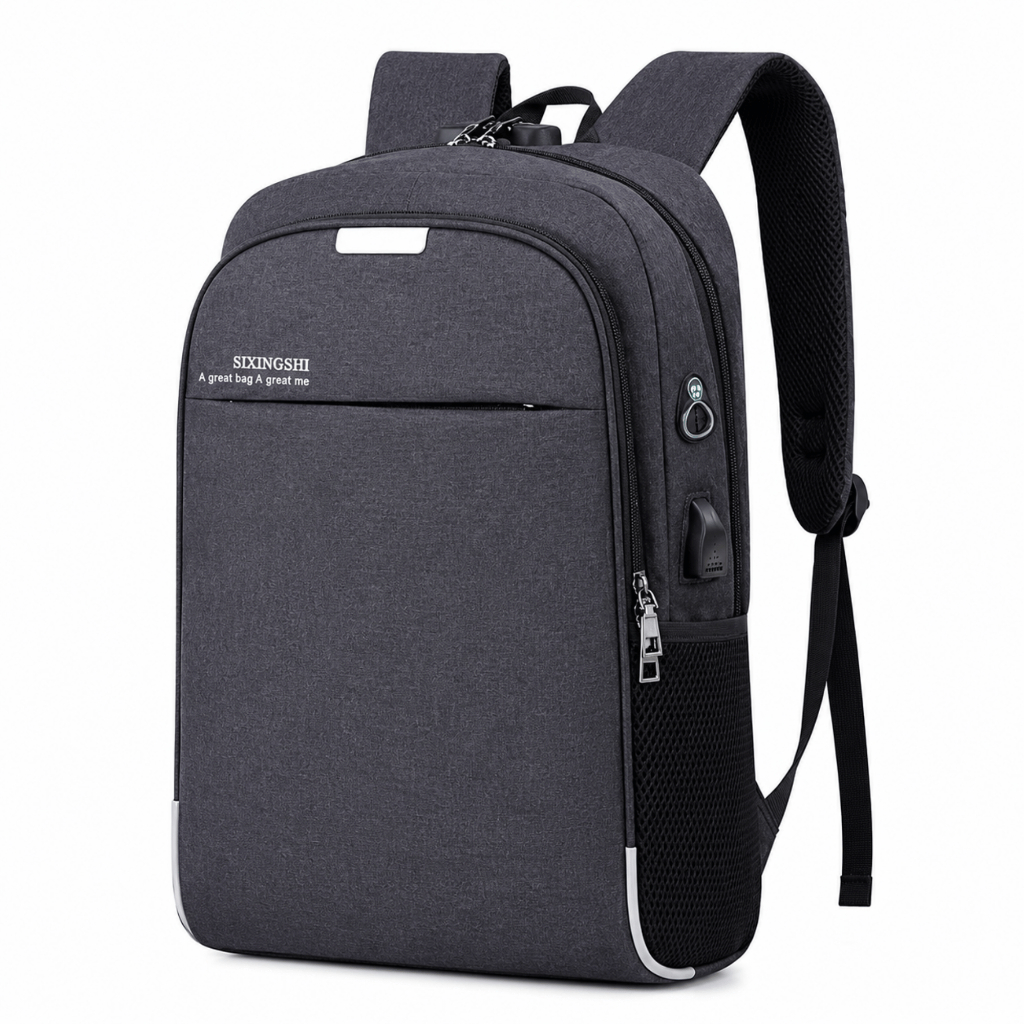 Mochila Antifurto USB Masculina Notebook 15,6" Impermeável com Cadeado e Saída para Fone