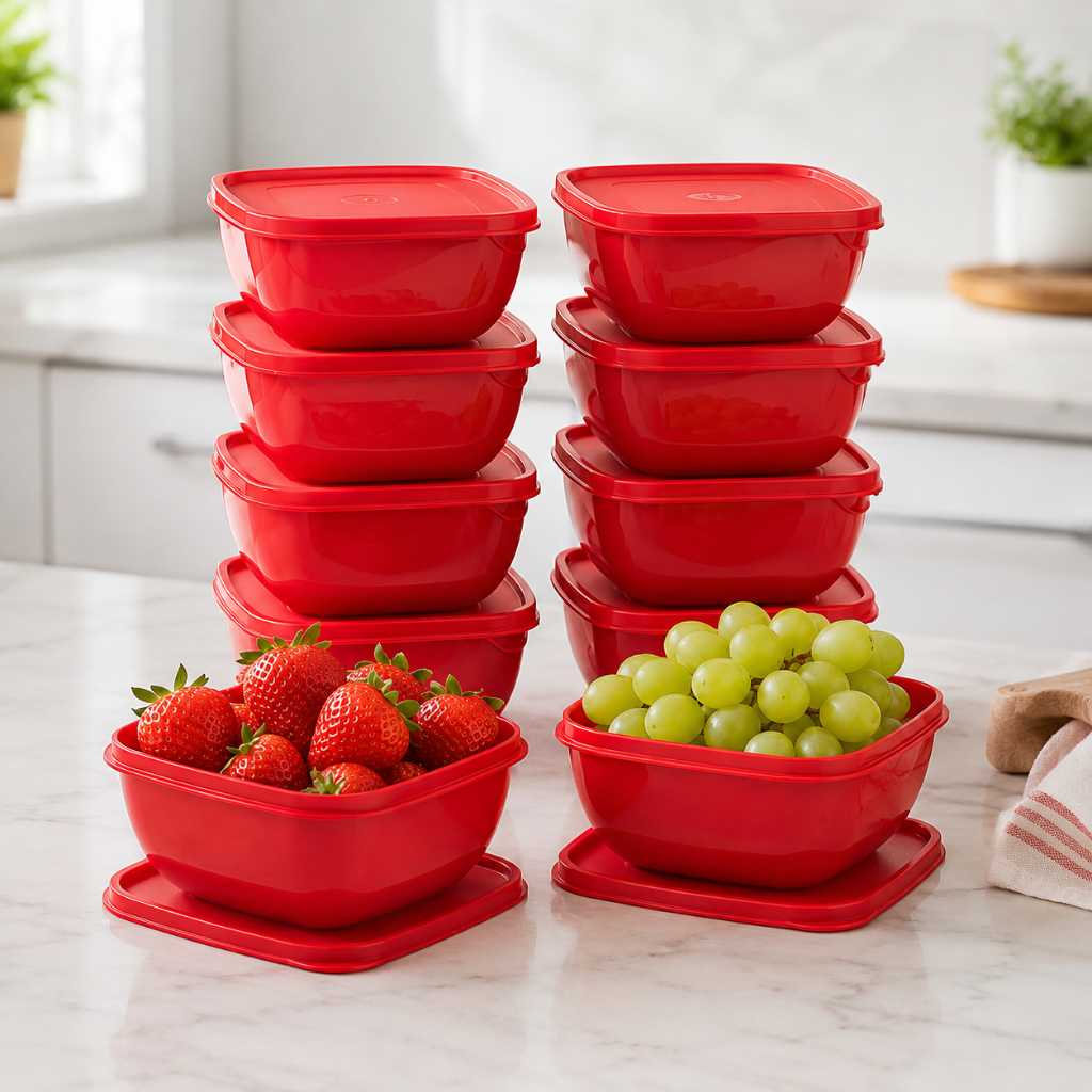 Kit 10 POTES quadrados marmitas organizaçao armario cozinha
