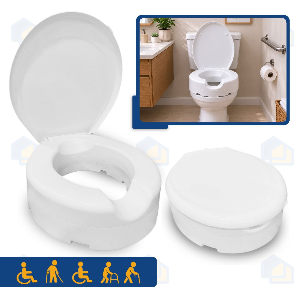 Assento Sanitário Elevado Tampa Vaso P/ Idosos Deficiência Pós Cirurgia P/ Cadeira de Banho