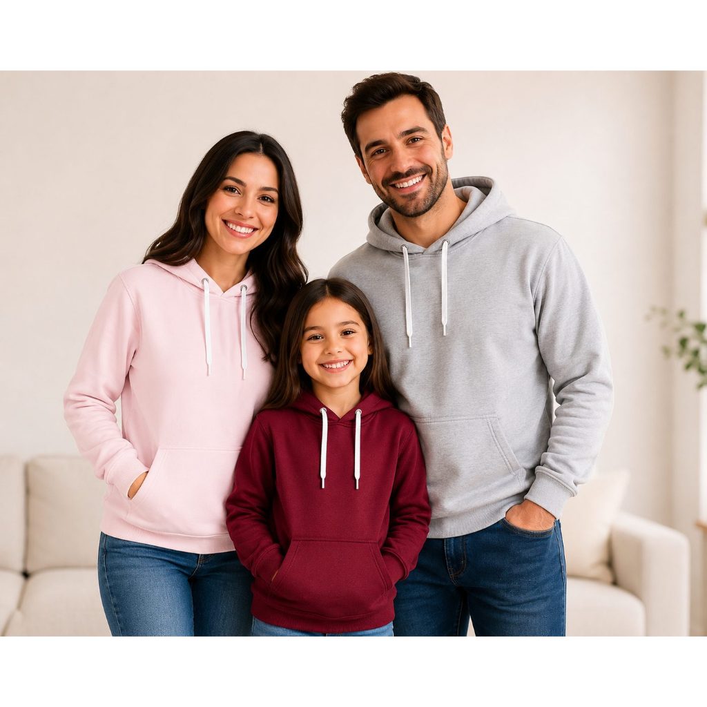 Blusa Moletom Canguru Liso Com Capuz E Bolso Flanelado Casaco De Frio Masculino Feminino Unissex Adulto Infantil Premium