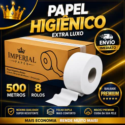 Papel Higiênico Rolão Kit 8/unidades 500 Metros Super Macio