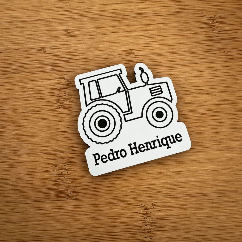 Kit de Imãs de Geladeira Trator MDF Lembrancinha Aniversário Infantil Fazendinha Lembrancinha em Madeira MDF