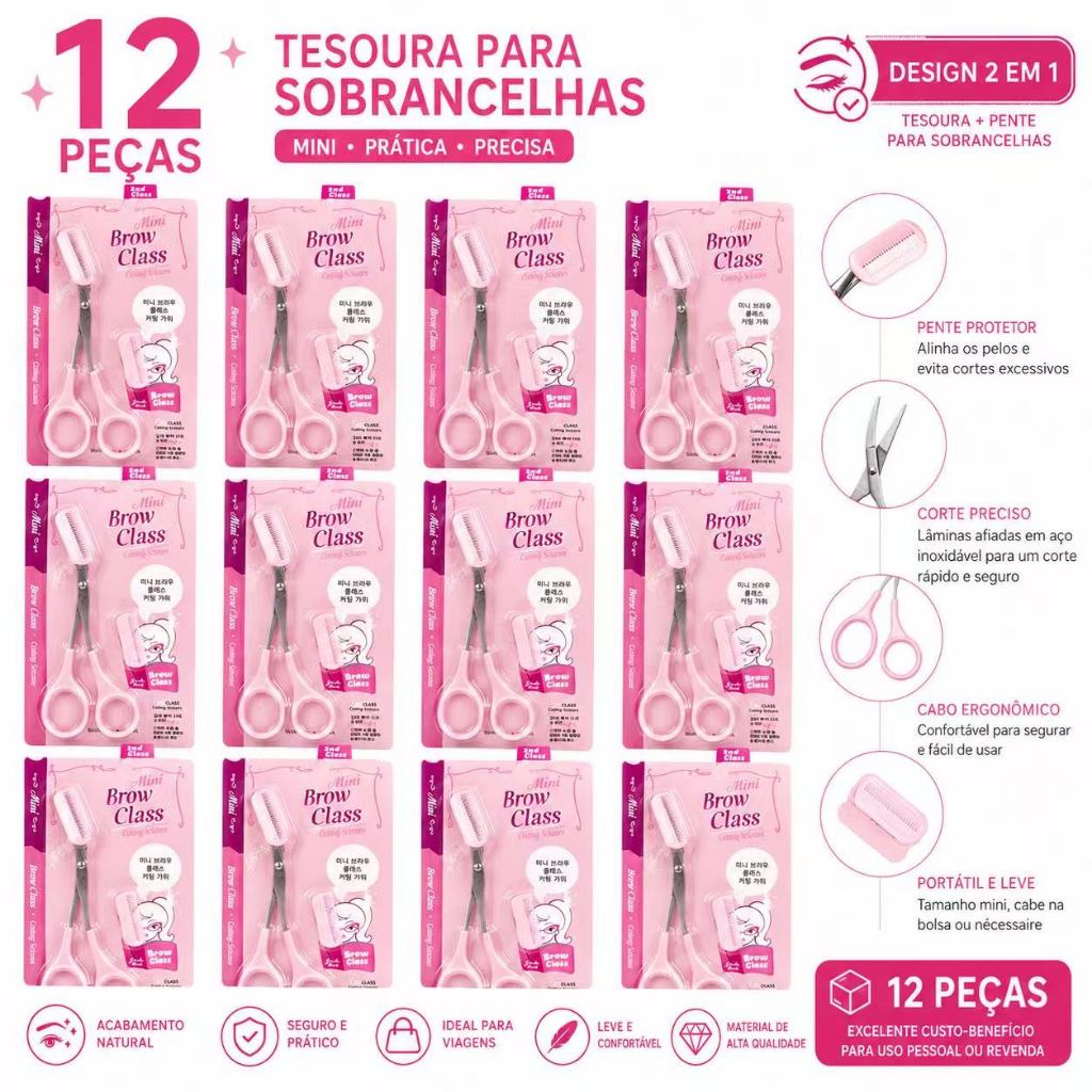 Kit12 Tesoura De Sobrancelhas | Design De Sobrancelhas