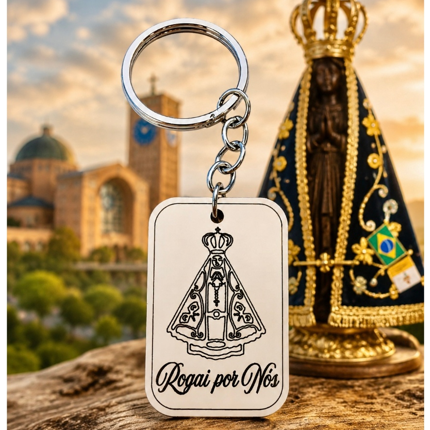Kit Chaveiro NOSSA SENHORA APARECIDA BRANCO, para decoração, igreja, festa, artesanatos