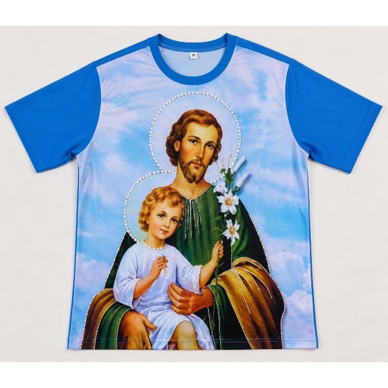 Camisa religiosa sao José bordada strass tam g