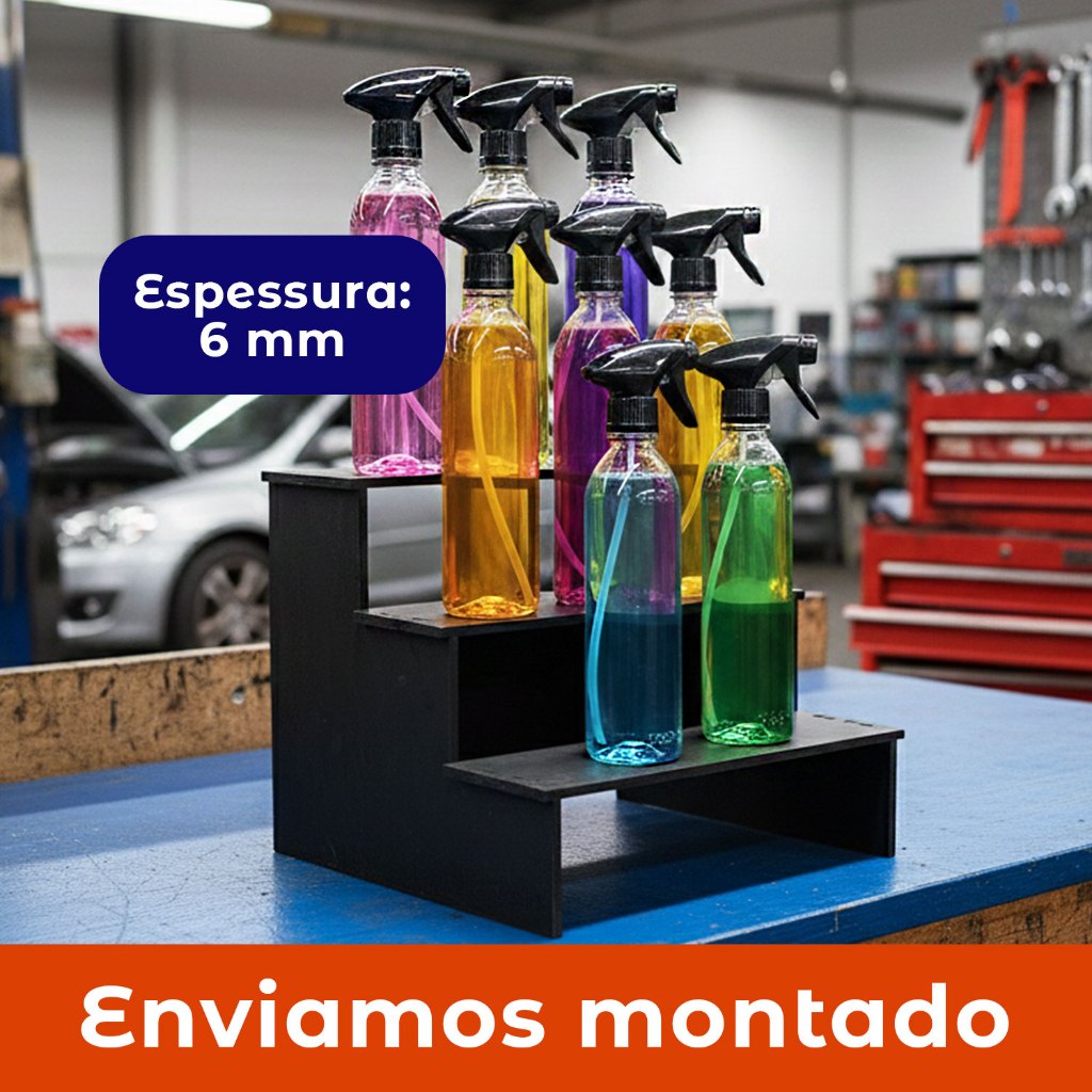 Expositor Suporte Display MDF de Vendas Vonixx Plataforma Tripla para Loja Balcão Vitrine