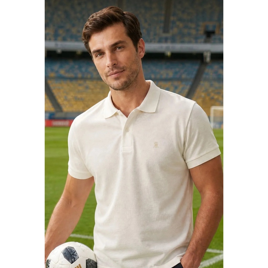 Polo Piquet Masculina Leve Confortável Polo Wear Off White