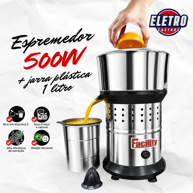 ESPREMEDOR DE LARANJA 500W BIVOLT INDUSTRIAL