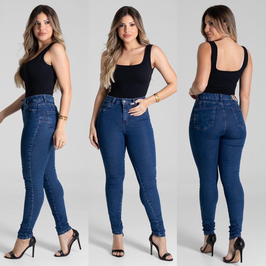 CALÇA JEANS SAWARY JEANS ORIGINAL PUSH UP, LEVANTA BUMBUM, MOM CINTURA ALTA LYCRA — imagem 2 de 2