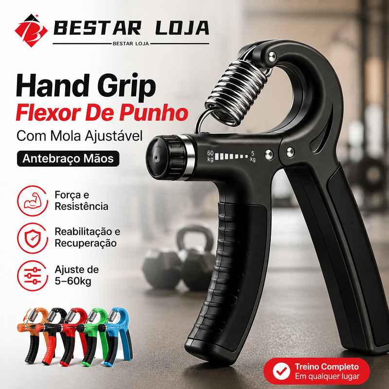 BESTAR LOJA Hand Grip Flexor De Punho Com Mola Ajustável Antebraço Mãos