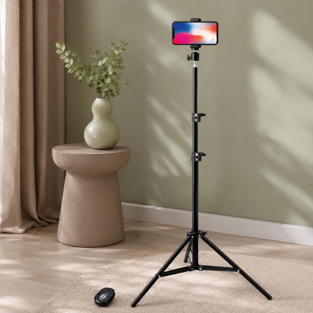 Tripé Universal para Celular Camera e Webcam Tripe 2.10m Home Office