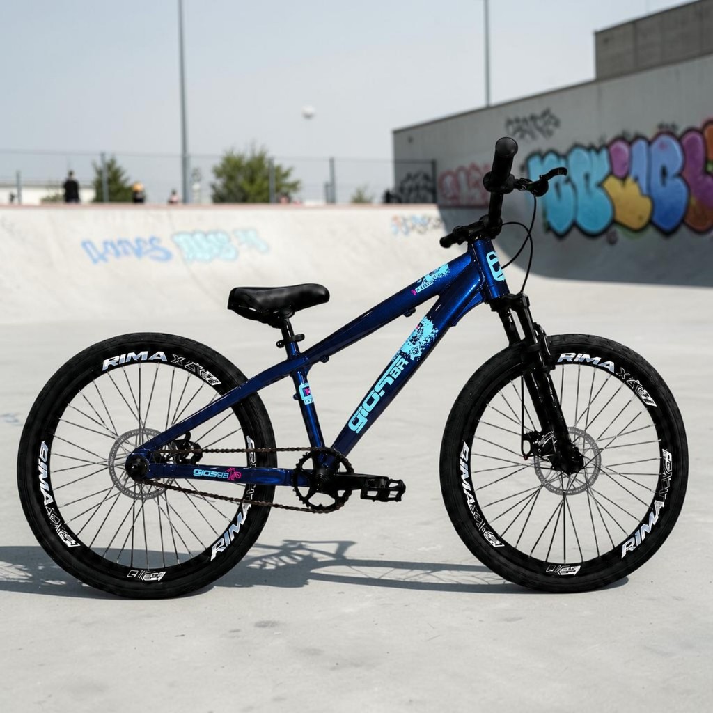 Bicicleta Aro 26 GIOS 4TRIX Single Freeride Downhill Rodas Rimaxx DH Freio a Disco Pneu Flame Balão Bike Sem Marcha Grau