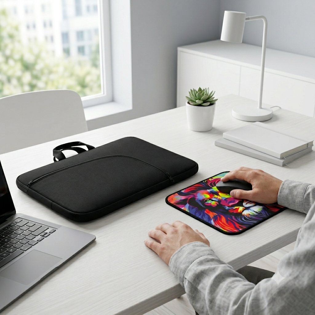 Capa Para Notebook MousePad Kit Case Ultrabook Maleta Protetora Alça de Mão 13/14.1/15.6 Polegadas