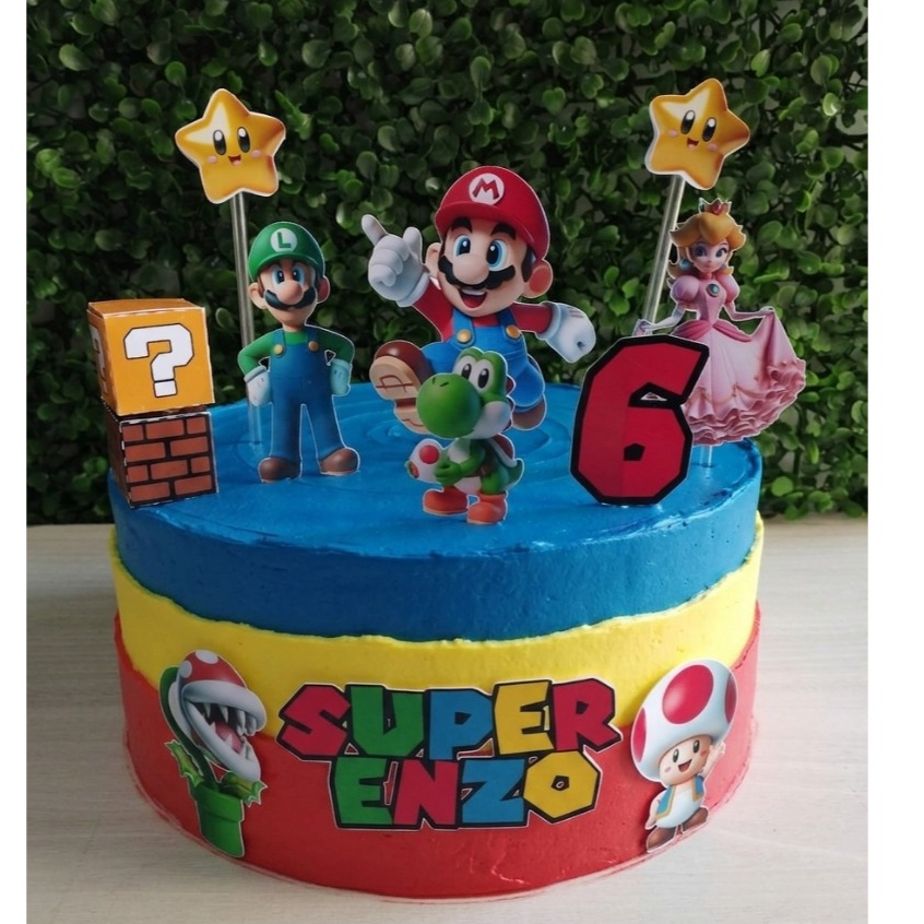 TOPO DE BOLO PERSONALIZADO SUPER MARIO ANIVERSÁRIO MESVERSARIO topper de bolo ,festa de aniversário, temático