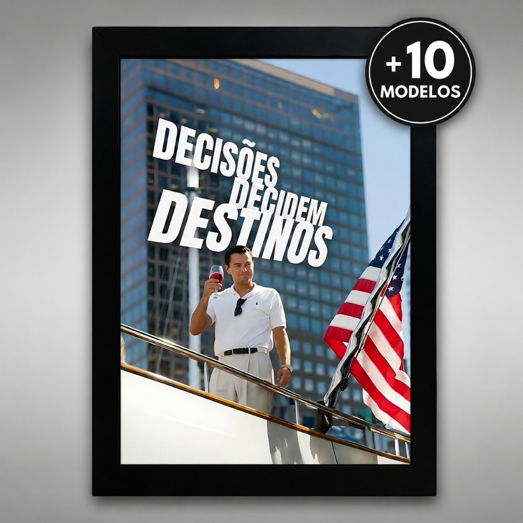 Quadro Wolf Wall Street Lobo Jordan Belfort Bitcoin Mercado Financeiro Ações Dinheiro Money Luxo God