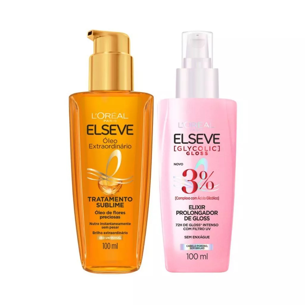 Kit Elseve Óleo Extraordinário 100ml + Sérum Glycolic Gloss 100ml
