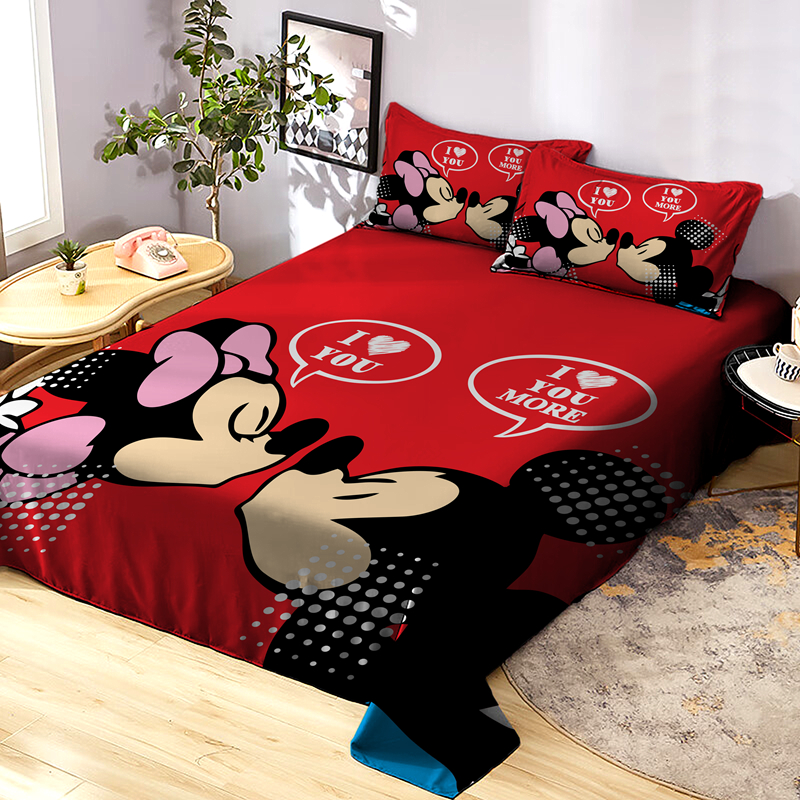 Lençol Casal de Personagem Variados sem elástico 3 Peças | Jogo de Cama Colcha Infantil Disney