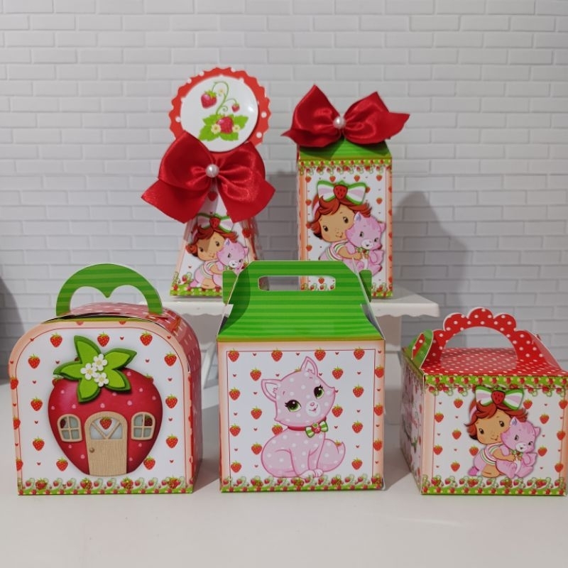 Kit festa MORANGUINHO personalizado - festa infantil - lembrancinha de festa - decoração de festa