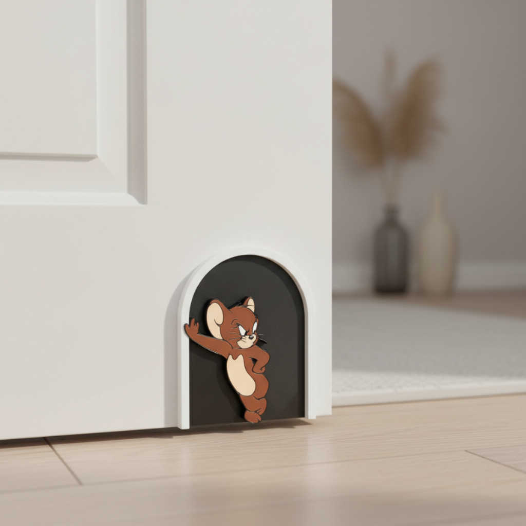 Portinha Decorativa Jerry Enfeite Criativo Rodapé Casa Preto Presente Sala Barato Lindo Perfeito