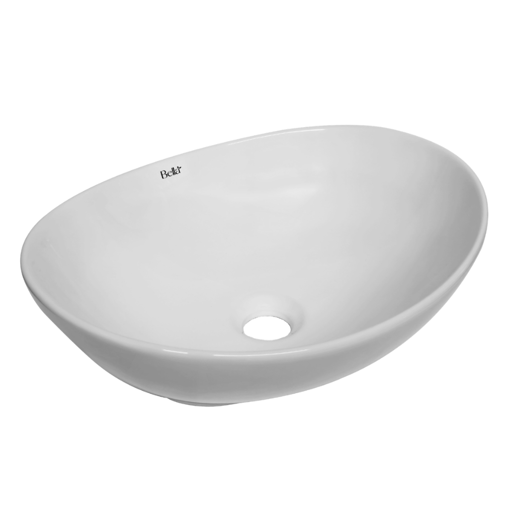 Cuba de Apoio Oval Branca Sobrepor Bella 40x32 Banheiro Louça