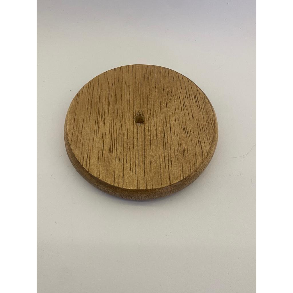 Entremeio Bolacha de Madeira 9,5 cm Diâmetro - Borda Reta - Art.11653 kit 03 peças
