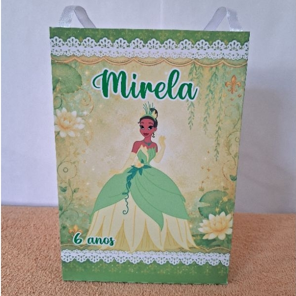 Sacolinhas P Personalizadas para Lembrancinhas Festa Infantil Tema Princesa Tiana