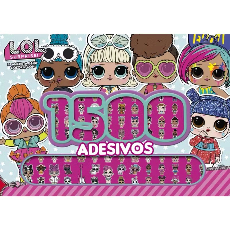 Prancheta para Colorir LOL Surprise com 1500 Adesivos - Criatividade e Diversão