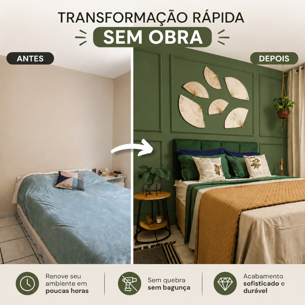 Boiserie 2,3x1cm Eva Flexível Autocolante 5 mts RM61 | Envio FULL · foto 2
