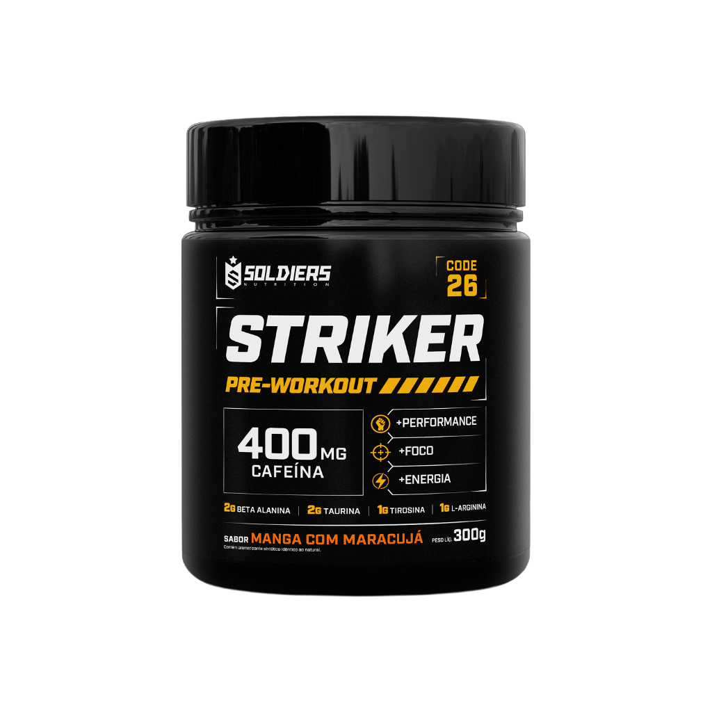 Imagem Pré-Treino Striker Suplemento Alimentar em Pó Cafeína 400mg Soldiers Nutrition