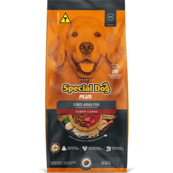 Ração Special Dog Premium Carne Plus para Cães Adultos 3 Kg